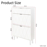 Shoe Cabinet, Tipping Bucket Shoes Storage Cabinet with 3 Flip Drawers, Modern Shoes Organizer