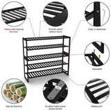 Shoe Rack Bamboo 5 Tier Shoe Organizer, Storage 20-25 Pairs for Closet, Stackable Large Tall Shoe Shelf Holder Stand Cubby