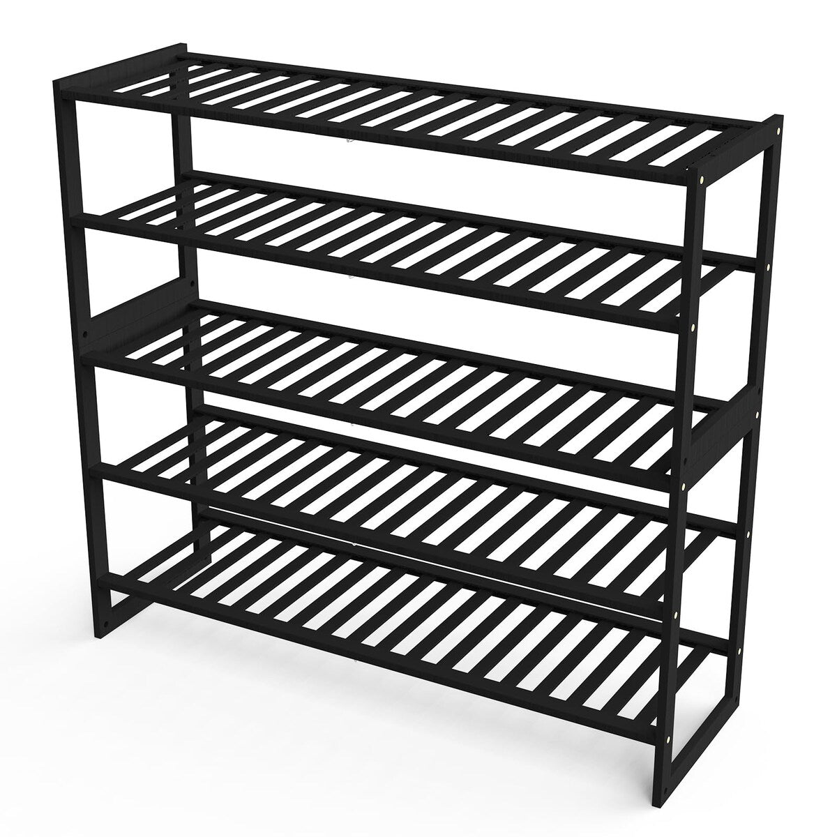 Shoe Rack Bamboo 5 Tier Shoe Organizer, Storage 20-25 Pairs for Closet, Stackable Large Tall Shoe Shelf Holder Stand Cubby