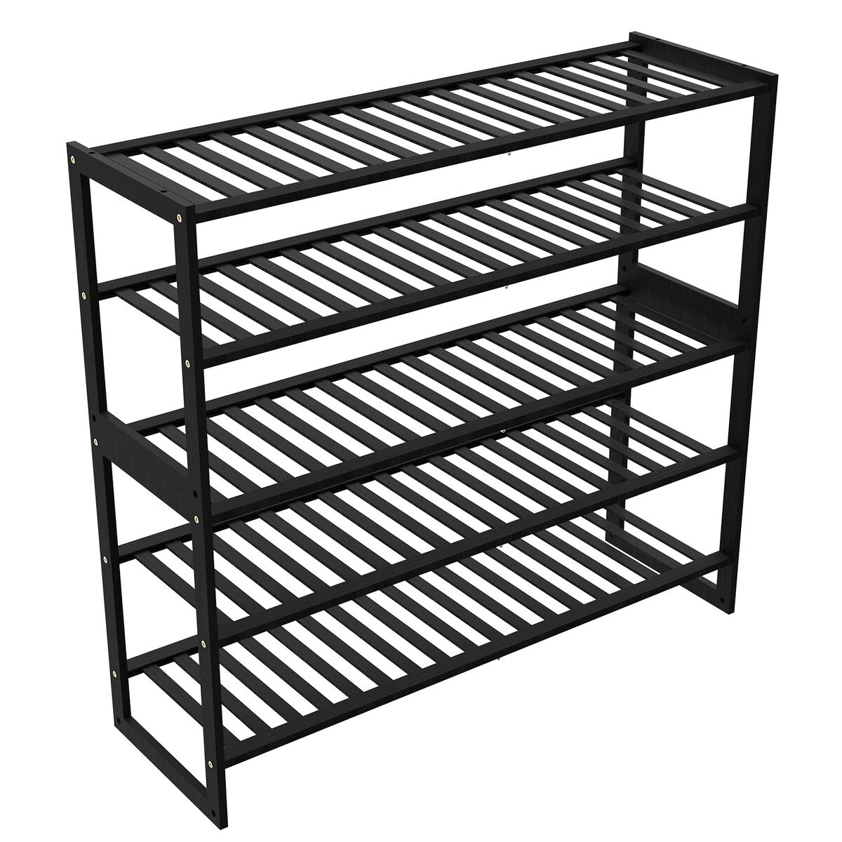 Shoe Rack Bamboo 5 Tier Shoe Organizer, Storage 20-25 Pairs for Closet, Stackable Large Tall Shoe Shelf Holder Stand Cubby