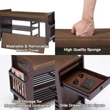 Shoe Rack Bench 2-Tier - 11.7"D x 39"W x 19.5"H