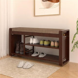 Shoe Rack Bench 2-Tier - 11.7"D x 39"W x 19.5"H