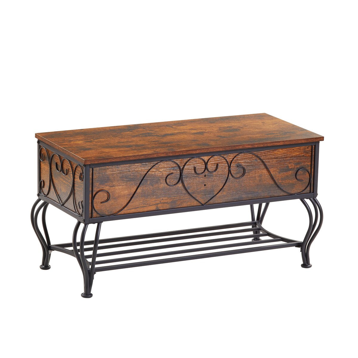 Shoe Rack Bench for Entryway, Industrial Bench with Shoe Storage Shelf, Rustic Shoe Rack for Small Spaces