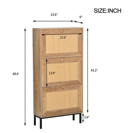 Shoe Rack Storage Cabinet with Metal Legs for Entryway Hallway Bedroom Mudroom