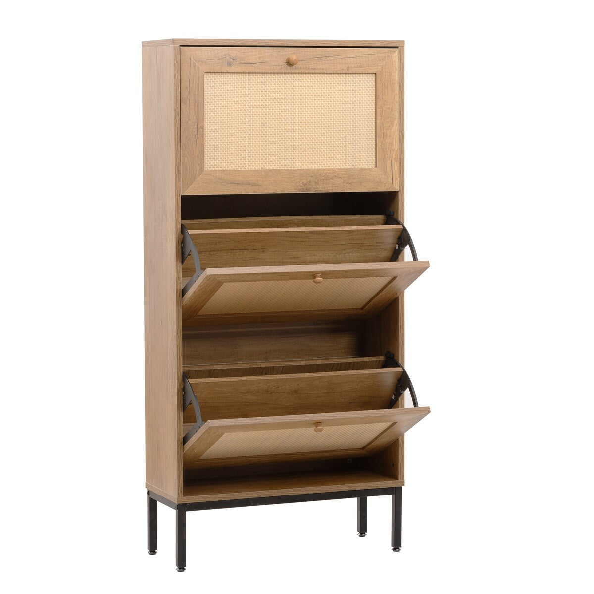 Shoe Rack Storage Cabinet with Metal Legs for Entryway Hallway Bedroom Mudroom