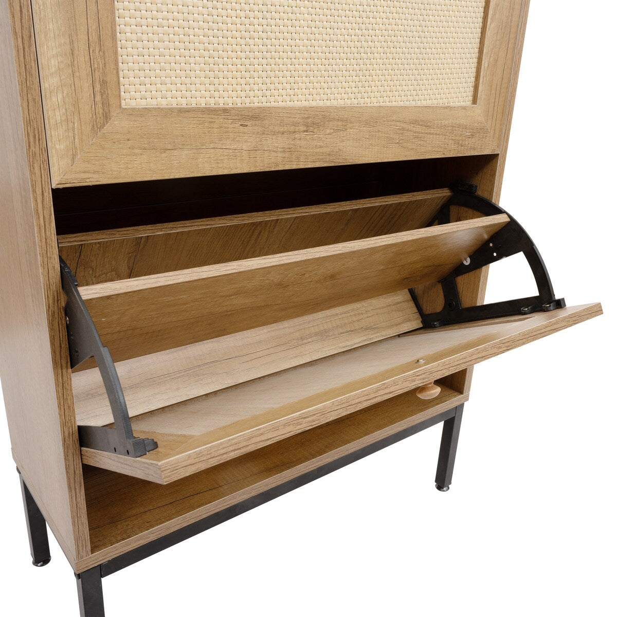 Shoe Rack Storage Cabinet with Metal Legs for Entryway Hallway Bedroom Mudroom