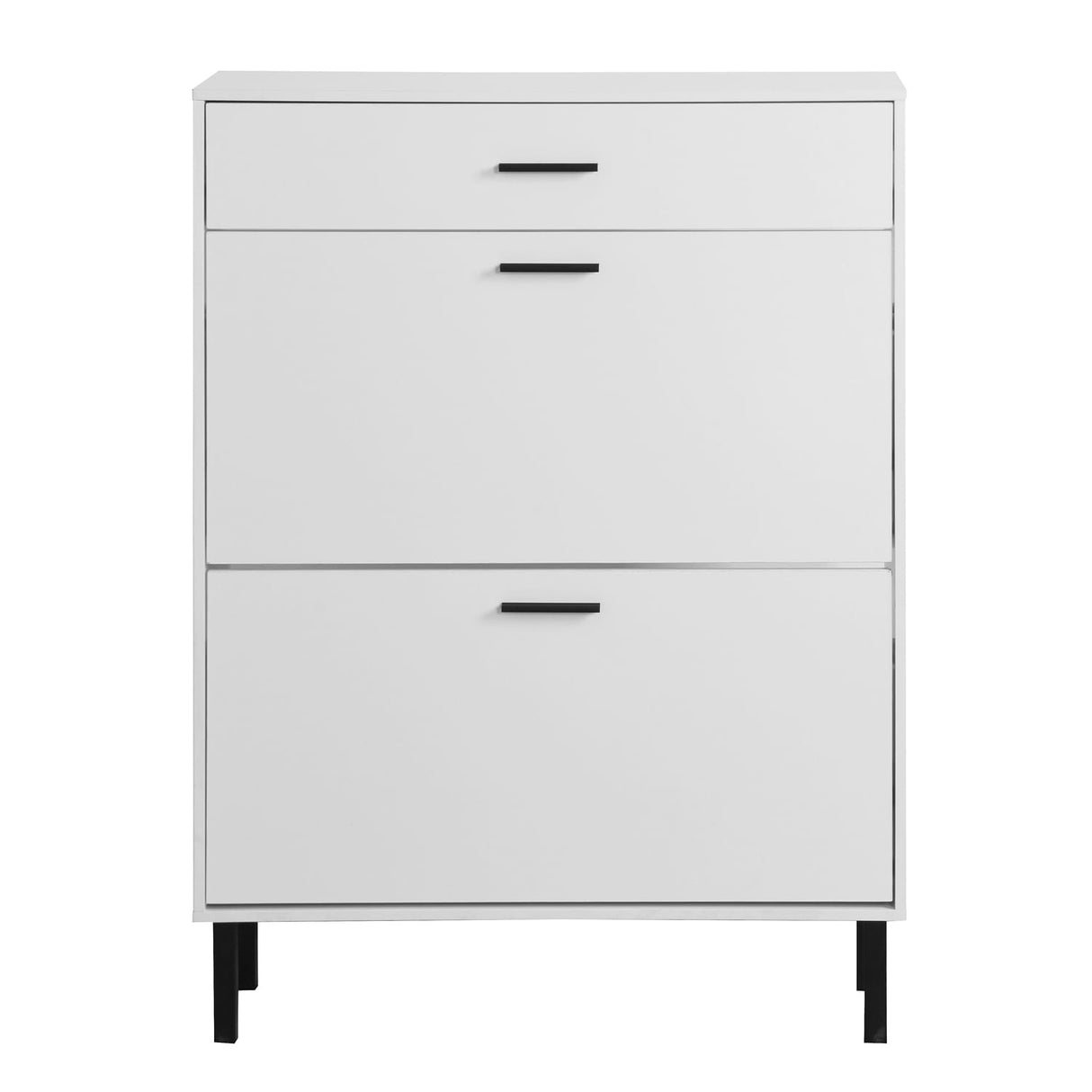 Shoe Rack Storage Organizer with Drawers & Metal Legs