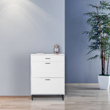 Shoe Rack Storage Organizer with Drawers & Metal Legs