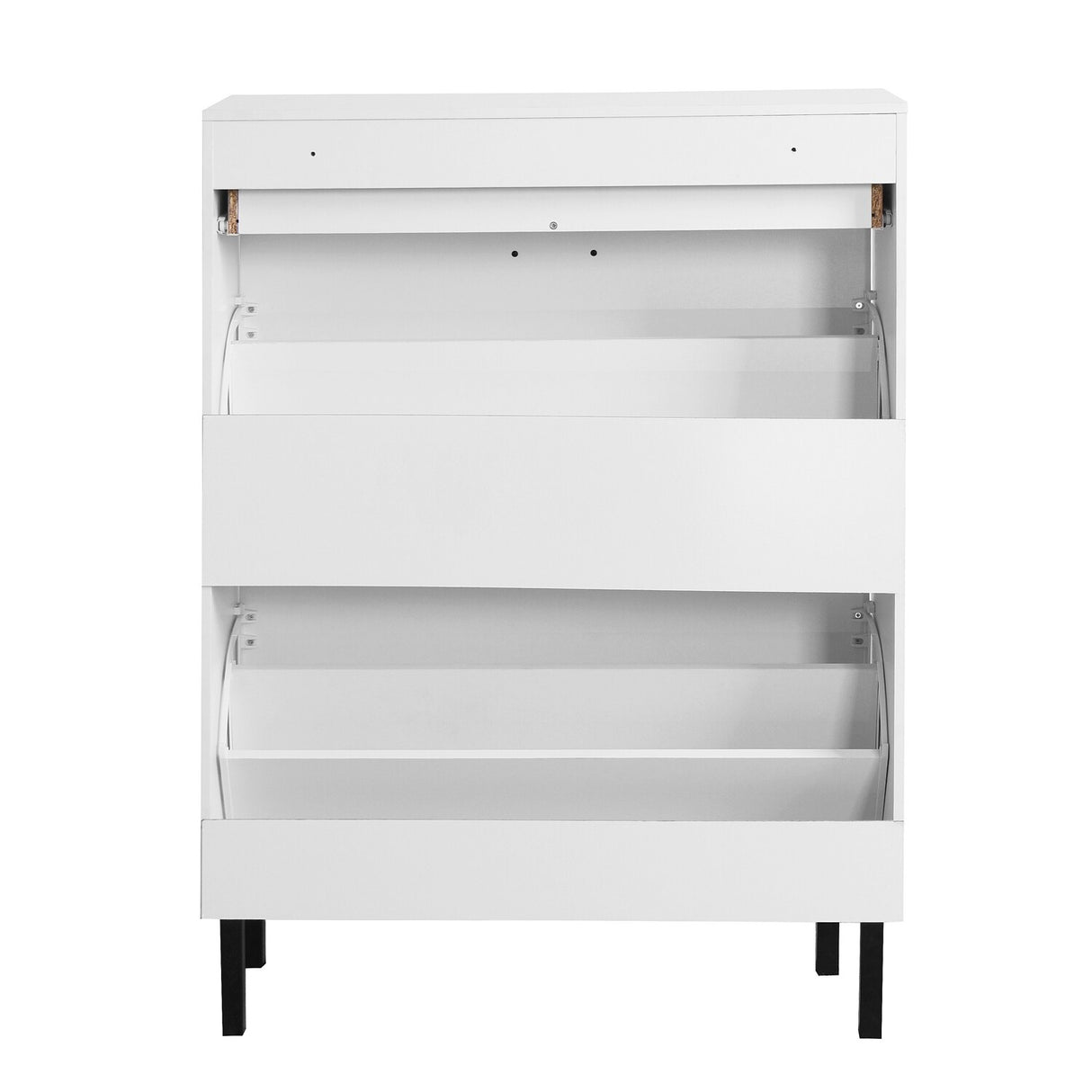 Shoe Rack Storage Organizer with Drawers & Metal Legs