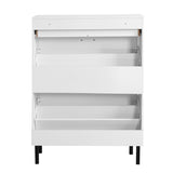 Shoe Rack Storage Organizer with Drawers & Metal Legs