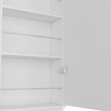 Shoe Rack With Mirror Five Interior Shelves And Single Door Cabinet
