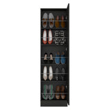 Shoe Rack With Mirror Five Interior Shelves And Single Door Cabinet