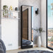 Shoe Rack With Mirror Five Interior Shelves And Single Door Cabinet