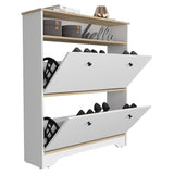 Shoe Rack With One Open Shelf And Two Extendable Cabinets