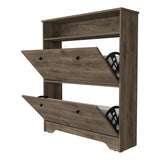 Shoe Rack With One Open Shelf And Two Extendable Cabinets