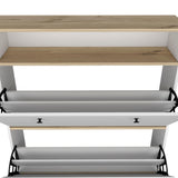 Shoe Rack With One Open Shelf And Two Extendable Cabinets