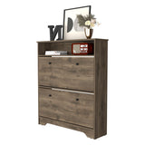 Shoe Rack With One Open Shelf And Two Extendable Cabinets