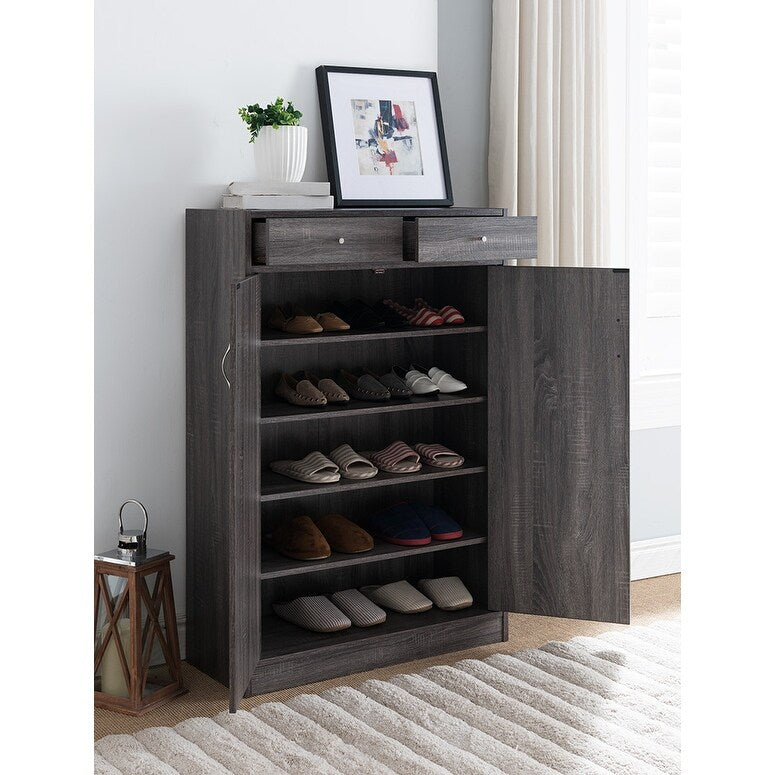 Shoe Rack With Two Drawer And Single Door Cabinet