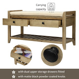 Shoe Rack with Cushioned Seat and Drawers, Multipurpose Entryway Storage Bench