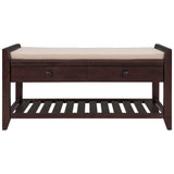 Shoe Rack with Cushioned Seat and Drawers, Multipurpose Entryway Storage Bench