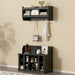 Shoe Storage Bench with Shelves and 4 Hooks, Elegant Hall Tree with Wall Mounted Coat Rack, Entryway Organizer