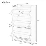 Shoe Storage Cabinet for Entryway with 3 Flip Drawers,Shoe Organizer Cabinet, Free Standing Shoe Rack for Hallway, Living Room