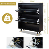 Shoe Storage Cabinet with 2 Flip Drawers for Entryway