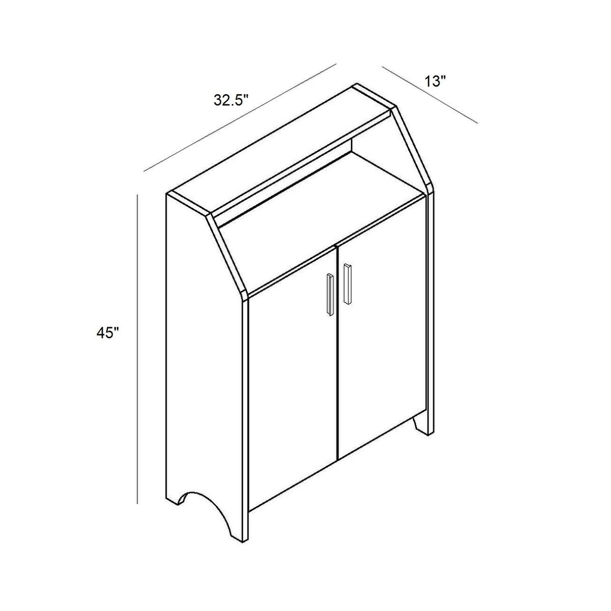 Shoe Storage Cabinet with Single Door Cabinet