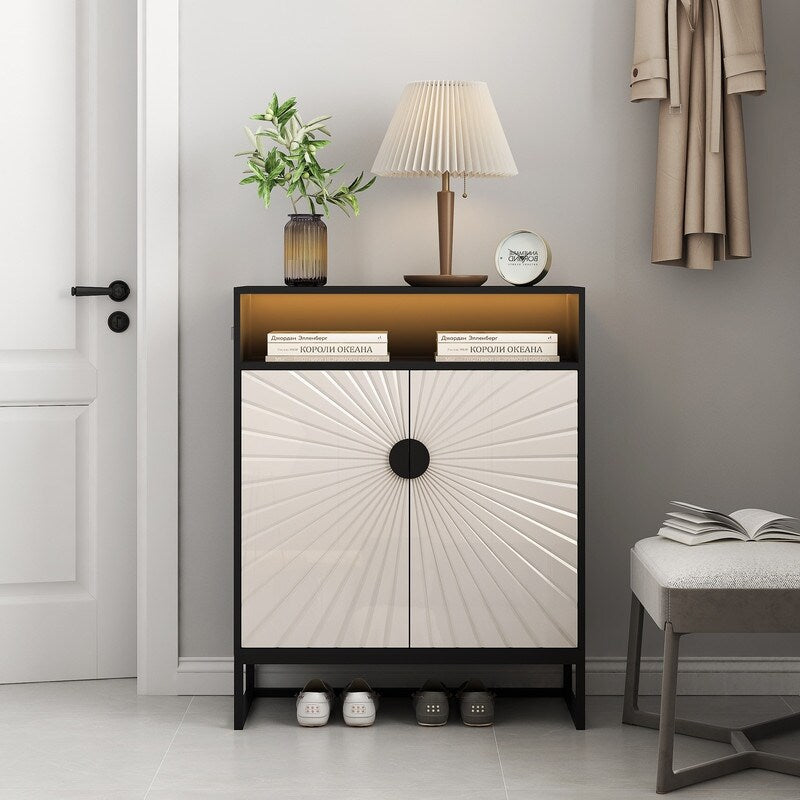 Shoe Storage Cabinet, Wooden Shoe Cabinet with Doors Modern Shoe Organizer Entryway, Hallway, Living Room