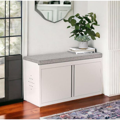 Shoes Bench double door steel Shoe Storage Cabinet with Padded Seat