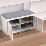 Shoes Bench double door steel Shoe Storage Cabinet with Padded Seat