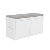 Shoes Bench double door steel Shoe Storage Cabinet with Padded Seat
