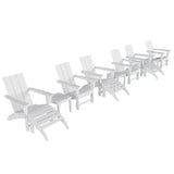 Polytrends Shoreside Modern 12-Piece Folding Adirondack Chair With Ottoman And Side Table