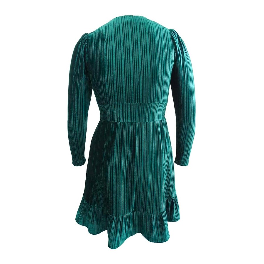 Shoshanna Women's Laine Pleated Velvet Dress (10, Emerald)