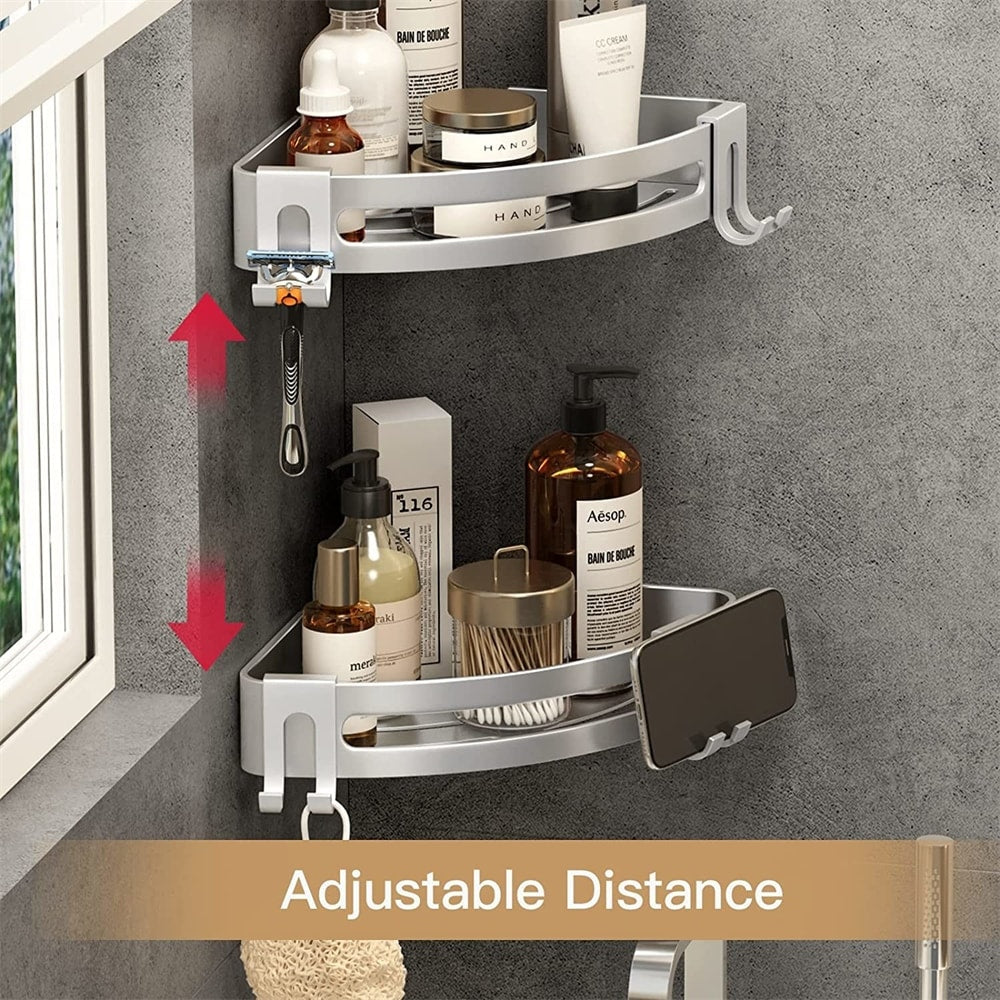 Shower Corner Shelf No Drill Shower Storage Rust Proof Bathroom Shelf
