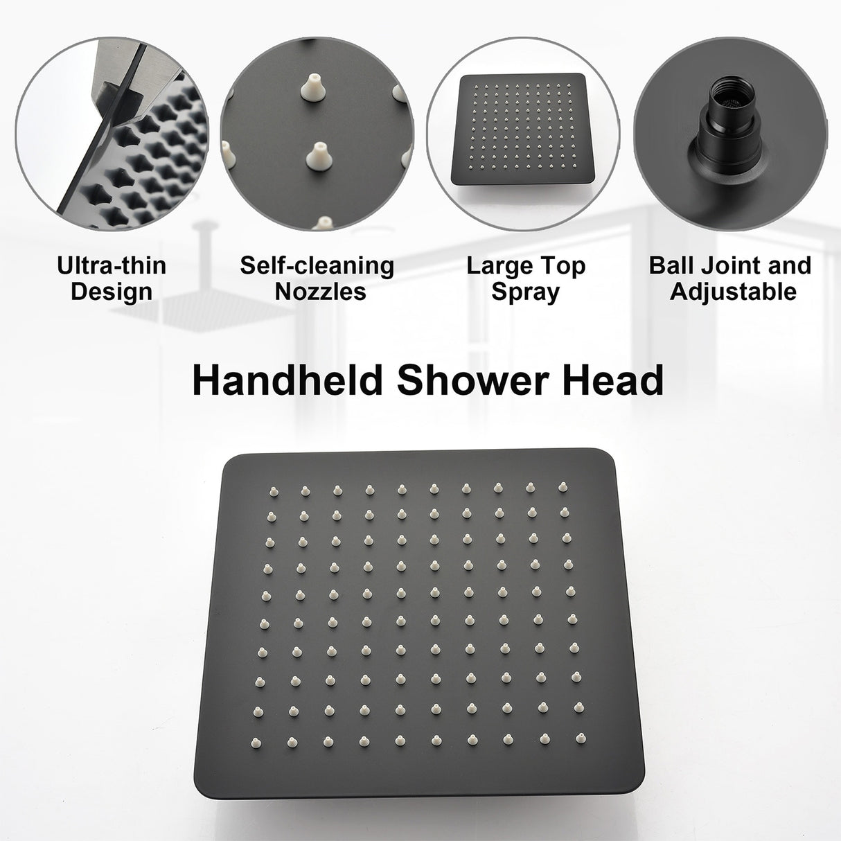 Shower Faucets Sets Complete Shower System 16 Inches Rain Shower Head with Handheld Shower Valve