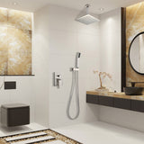Shower Faucets Sets Complete Shower System 16 Inches Rain Shower Head with Handheld Shower Valve