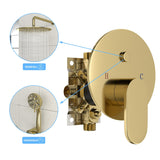 Shower System Pressure Wall Mounted Shower Faucet Set with Handheld - 10 x 10