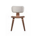 Side Chair (Set-2), White Boucle & Walnut Finish