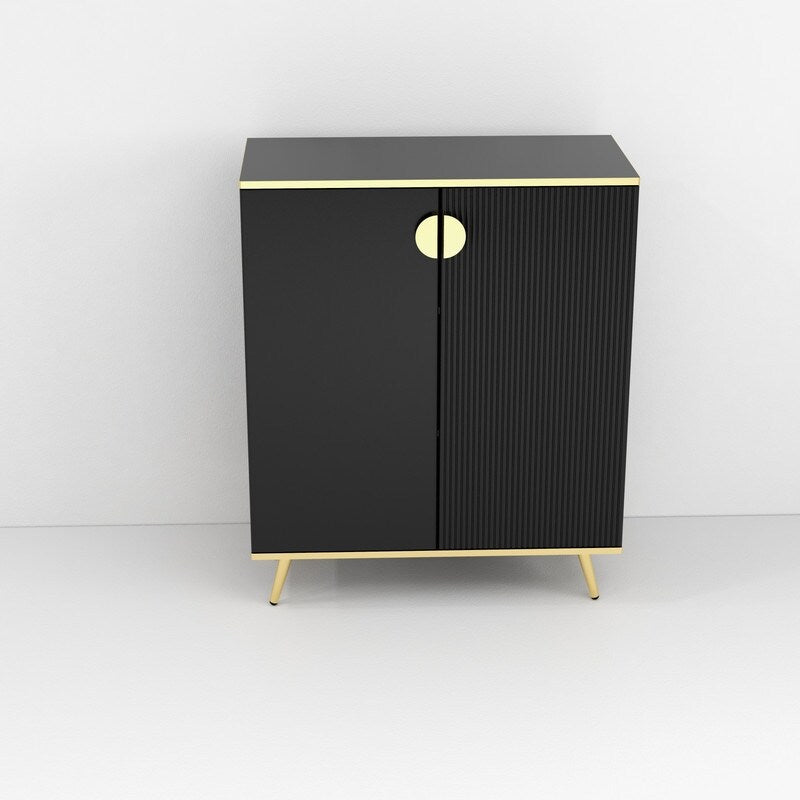 Side cabinet with door, black Sideboard storage cabinet