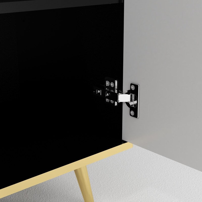 Side cabinet with door, black Sideboard storage cabinet