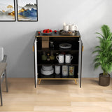 Side cabinet with door, black Sideboard storage cabinet