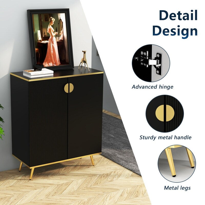Side cabinet with door, black Sideboard storage cabinet