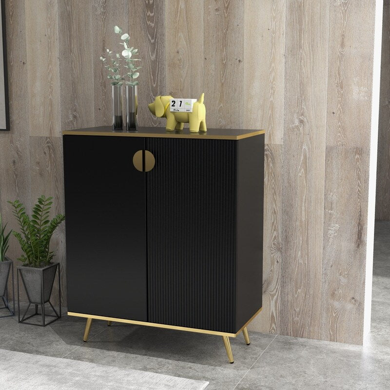 Side cabinet with door, black Sideboard storage cabinet