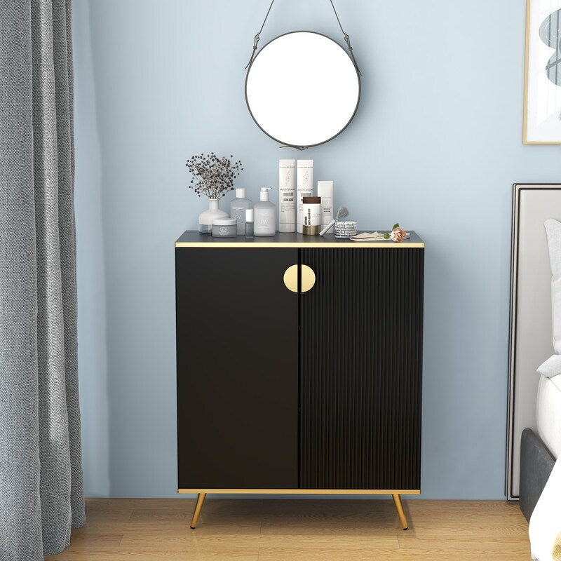 Side cabinet with door, black Sideboard storage cabinet