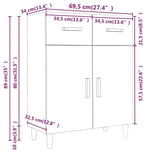 Sideboard Black 27.4"x13.4"x35" Engineered Wood