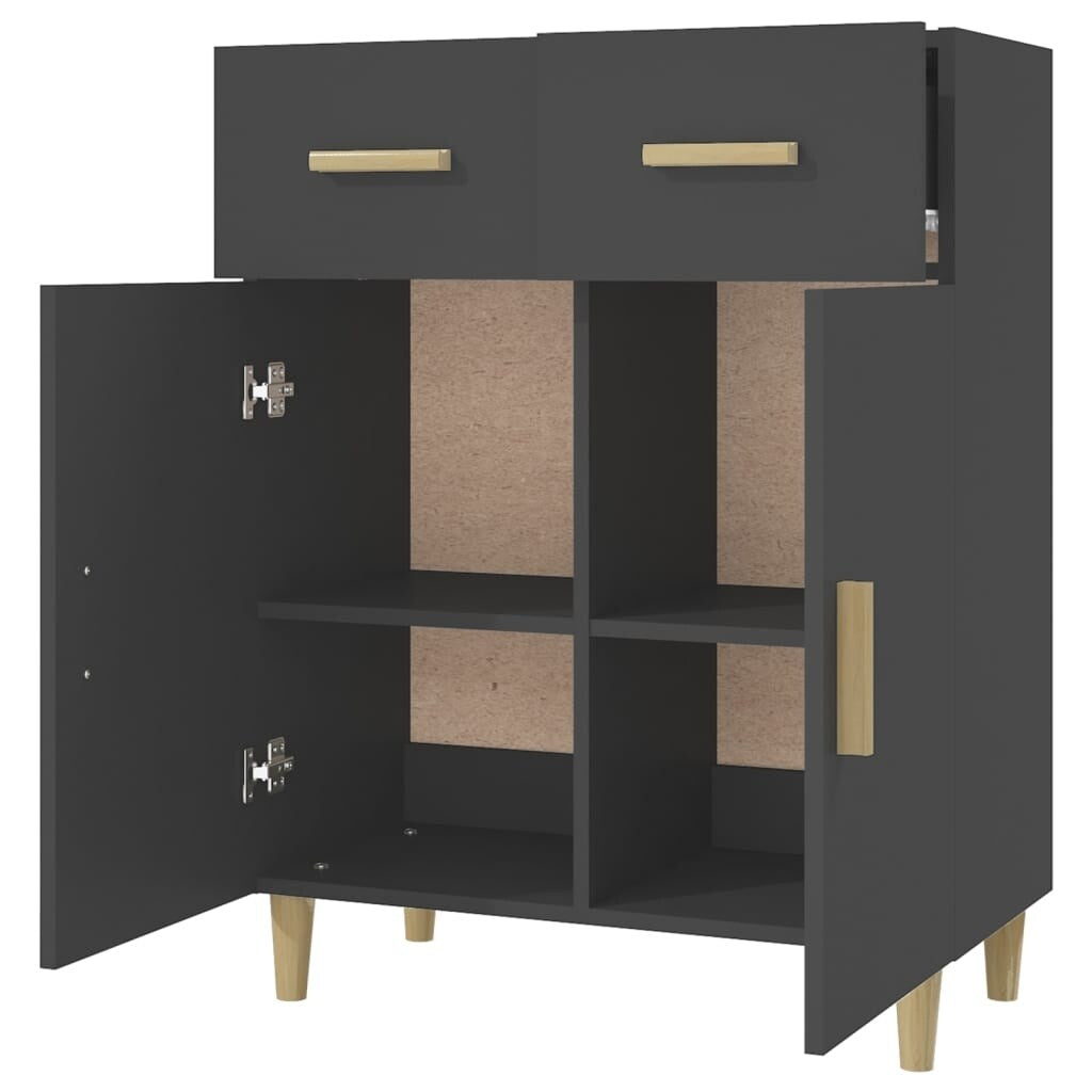 Sideboard Black 27.4"x13.4"x35" Engineered Wood