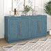 Sideboard Buffet Cabinet with 4 Doors and Shelves and Silver Handles