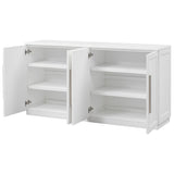 Sideboard Buffet Cabinet with 4 Doors and Shelves and Silver Handles