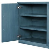 Sideboard Buffet Cabinet with 4 Doors and Shelves and Silver Handles